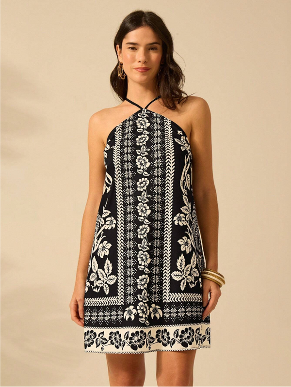 Vestido Curto Palm Waves – Borbogata