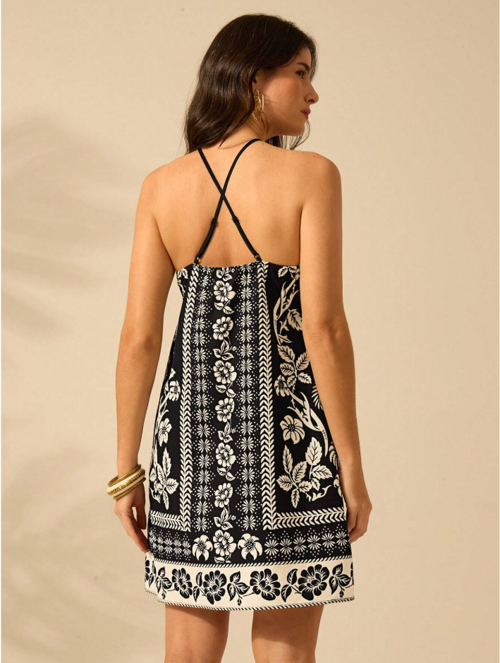 Vestido Curto Palm Waves – Borbogata