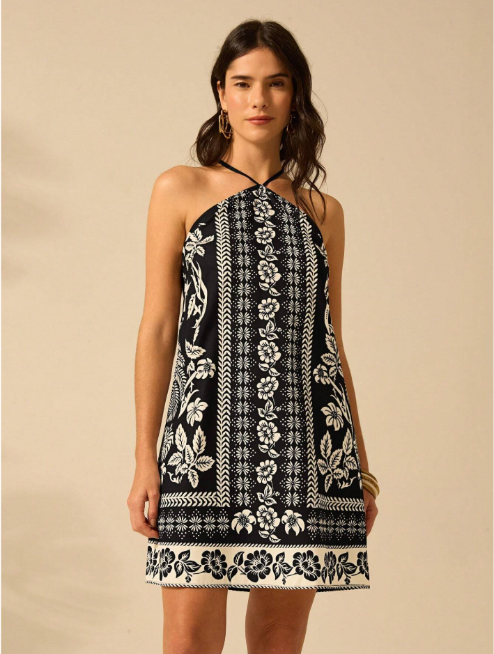 Vestido Curto Palm Waves – Borbogata