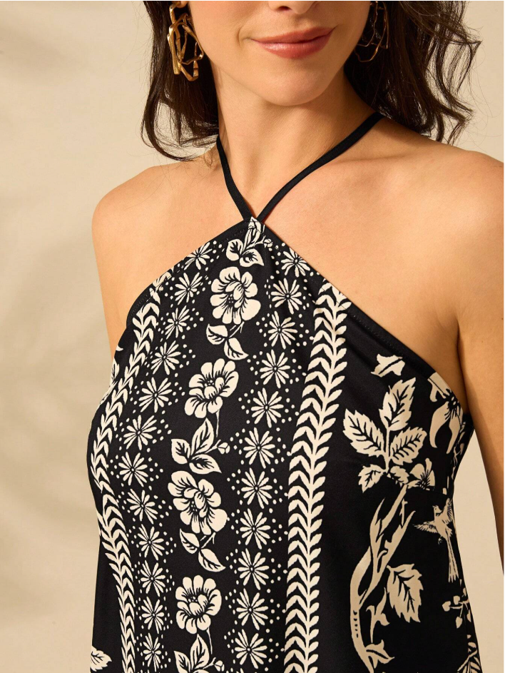Vestido Curto Palm Waves – Borbogata